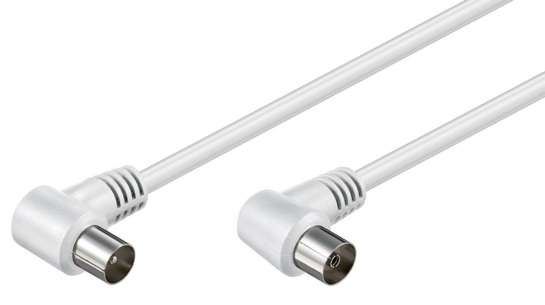 CAB-V003.jpg POWERTECH καλώδιο κεραίας RF αρσενικό - RF θηλυκό CAB-V003, γωνιακό, λευκό, 1.5m