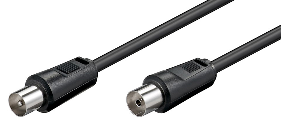 POWERTECH καλώδιο κεραίας RF αρσενικό - RF θηλυκό CAB-V004, μαύρο, 1.5m
