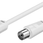 POWERTECH καλώδιο κεραίας RF αρσενικό - RF θηλυκό CAB-V017, λευκό, 5m