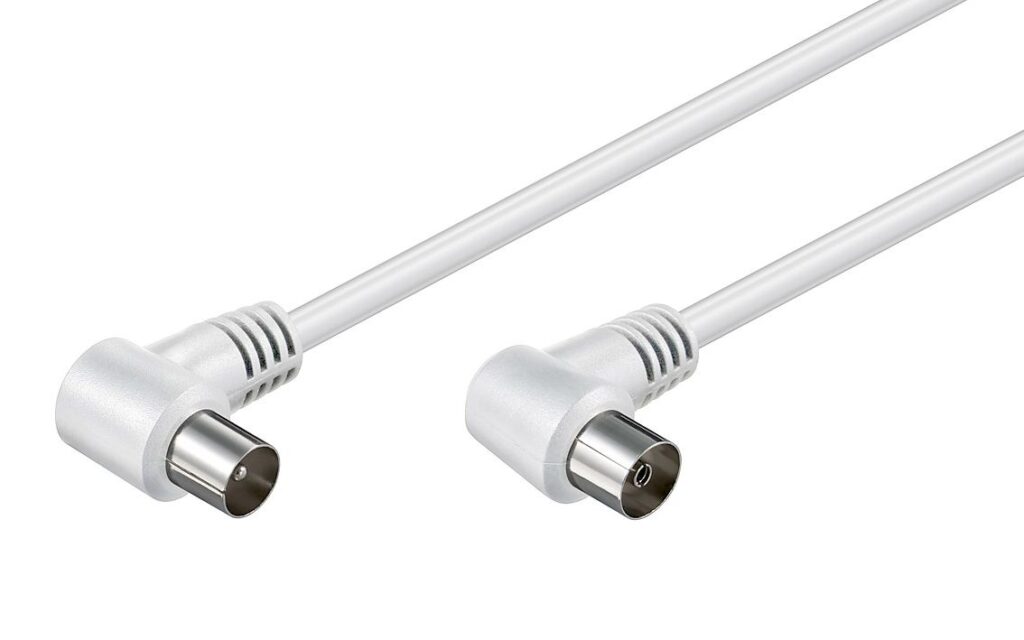POWERTECH καλώδιο κεραίας RF αρσενικό - RF θηλυκό CAB-V024, γωνιακό, λευκό, 3m