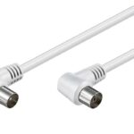 POWERTECH καλώδιο κεραίας RF αρσενικό - RF θηλυκό CAB-V024, γωνιακό, λευκό, 3m