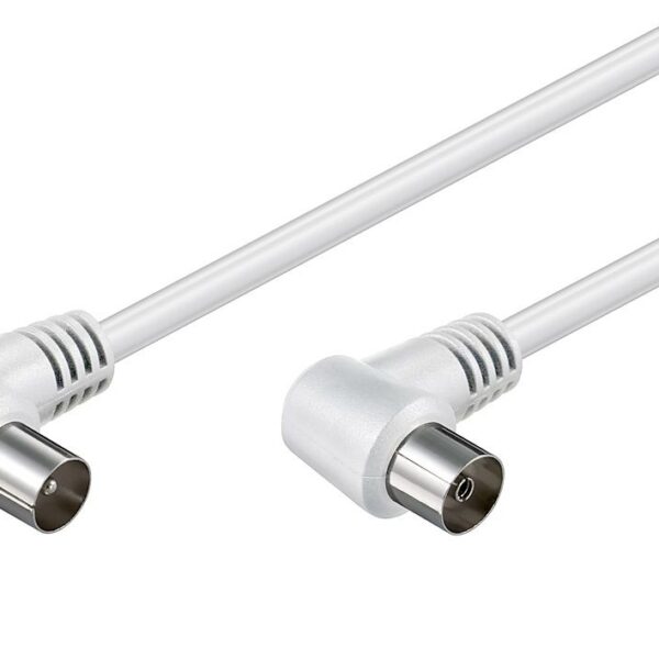 POWERTECH καλώδιο κεραίας RF αρσενικό - RF θηλυκό CAB-V024, γωνιακό, λευκό, 3m
