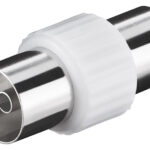 POWERTECH αντάπτορας καλωδίου κεραίας CAB-V030, θηλυκό, λευκός, 5τμχ