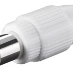 POWERTECH βύσμα κεραίας PAL CAB-V031, θηλυκό, 15.88mm, λευκό, 5τμχ