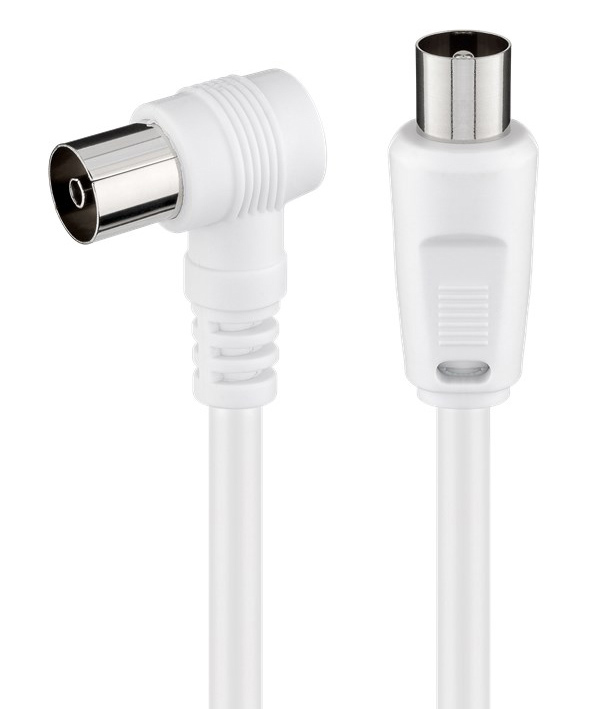 CAB-V040.jpg POWERTECH καλώδιο κεραίας RF αρσενικό - RF θηλυκό CAB-V040, γωνιακό, λευκό, 1.5m