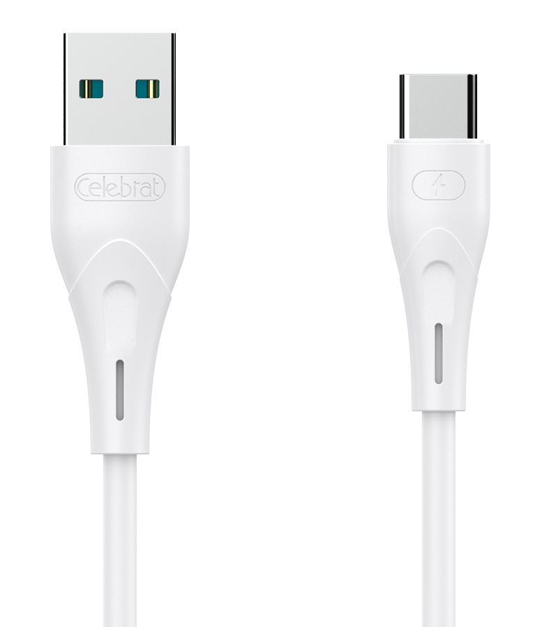 CB-18T-WH.jpg CELEBRAT καλώδιο USB-C σε USB CB-18T, 3A, 480Mbps, 1m, λευκό