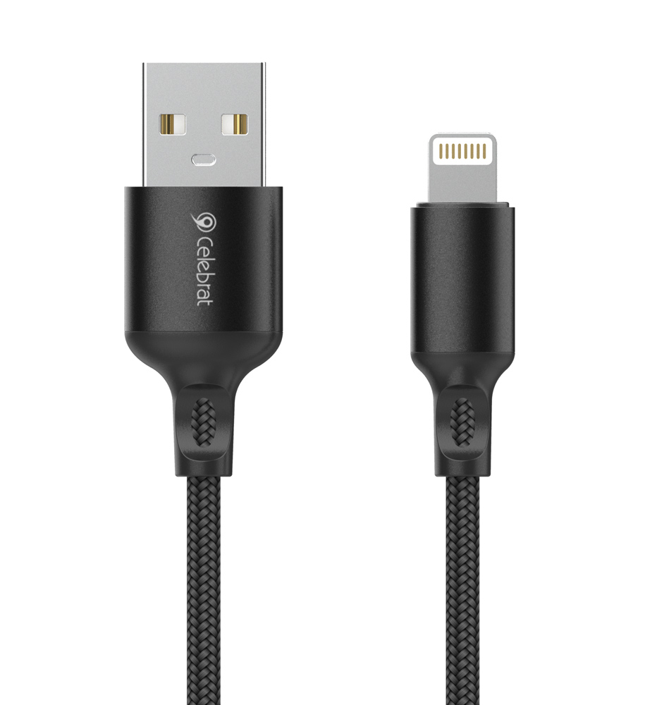 CB-32A-L.jpg CELEBRAT καλώδιο Lightning σε USB CB-32, 2.4A, 1m, μαύρο