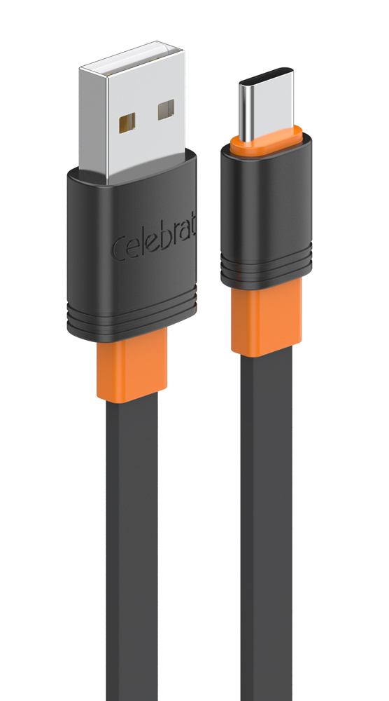 CB-33A-C-BK.jpg CELEBRAT καλώδιο USB-C σε USB CB-33C, flat, 3A, 1m, μαύρο