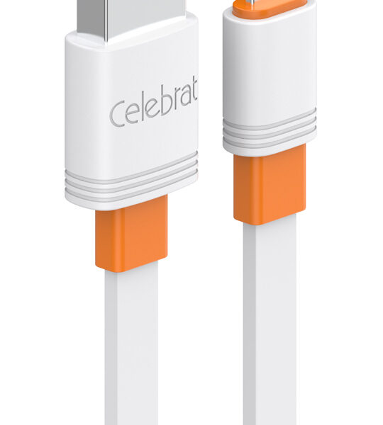 CELEBRAT καλώδιο micro USB σε USB CB-33M, flat, 2.1A, 1m, λευκό