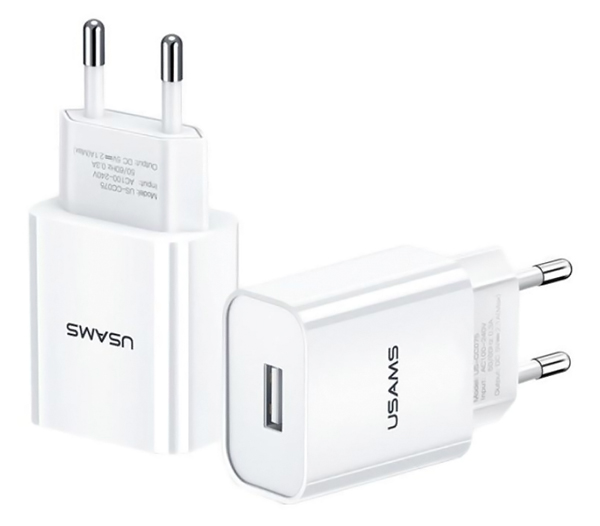 CC075TC01.jpg USAMS φορτιστής τοίχου T18, 1x USB, 2.1A, λευκός