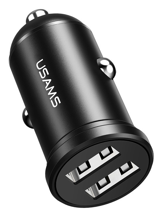 CC114TC01.jpg USAMS φορτιστής αυτοκινήτου C20, 2x USB, 2.4A, μαύρος