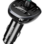 USAMS FM transmitter με οθόνη US-CC115, 2x USB, SD card, 3.4A, μαύρο