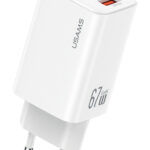 USAMS φορτιστής τοίχου CC265, USB & 2x USB-C, 67W, GaN, λευκός