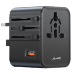 USAMS φορτιστής/αντάπτορας πρίζας CC309, USB & 2x USB-C, universal, 25W, μαύρος