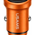 USAMS φορτιστής αυτοκινήτου CC322, USB & USB-C, 30W, πορτοκαλί