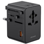 USAMS φορτιστής/αντάπτορας πρίζας CC334, USB & 3x USB-C, universal, 100W, GaN, μαύρος