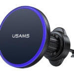 USAMS ασύρματος φορτιστής & βάση smartphone αυτοκινήτου CD277, αεραγωγών, 15W, μαύρος