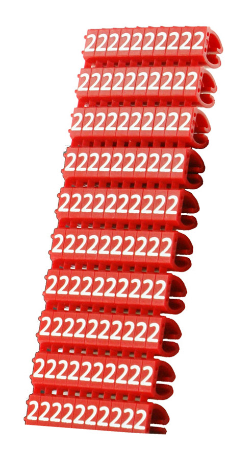 CLIP-003.jpg POWERTECH Clip αρίθμησης καλωδίου Νο 2, Red, 10τεμ.