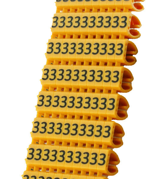 POWERTECH Clip αρίθμησης καλωδίου Νο 3, Orange, 10τεμ.