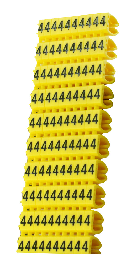 CLIP-005.jpg POWERTECH Clip αρίθμησης καλωδίου Νο 4, Yellow, 10τεμ.