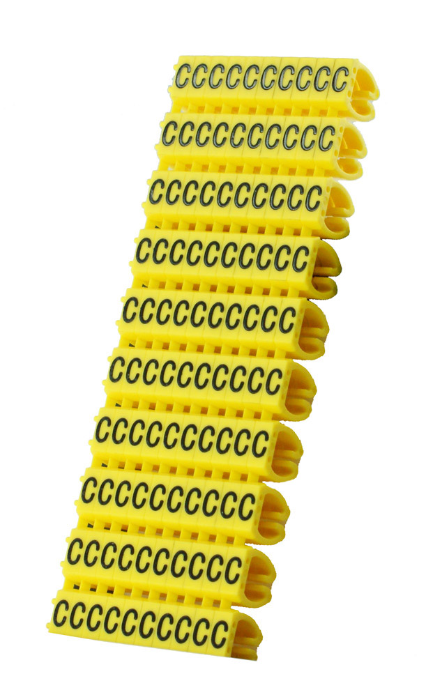 CLIP-015.jpg POWERTECH Clip αρίθμησης καλωδίου γράμμα C, Yellow, 10τεμ.