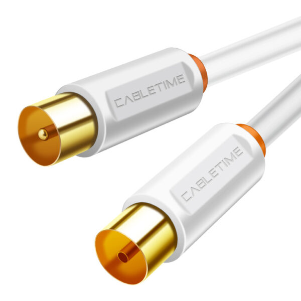 CABLETIME καλώδιο κεραίας CT-AV101-02, 75 Ohm, 3m, λευκό