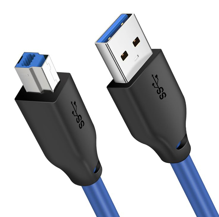 CT-C160-U3-AMBM-BL1.jpg CABLETIME καλώδιο USB σε USB Type B CT-C160-U3-AMBM, 5Gbps, 1m, μπλε
