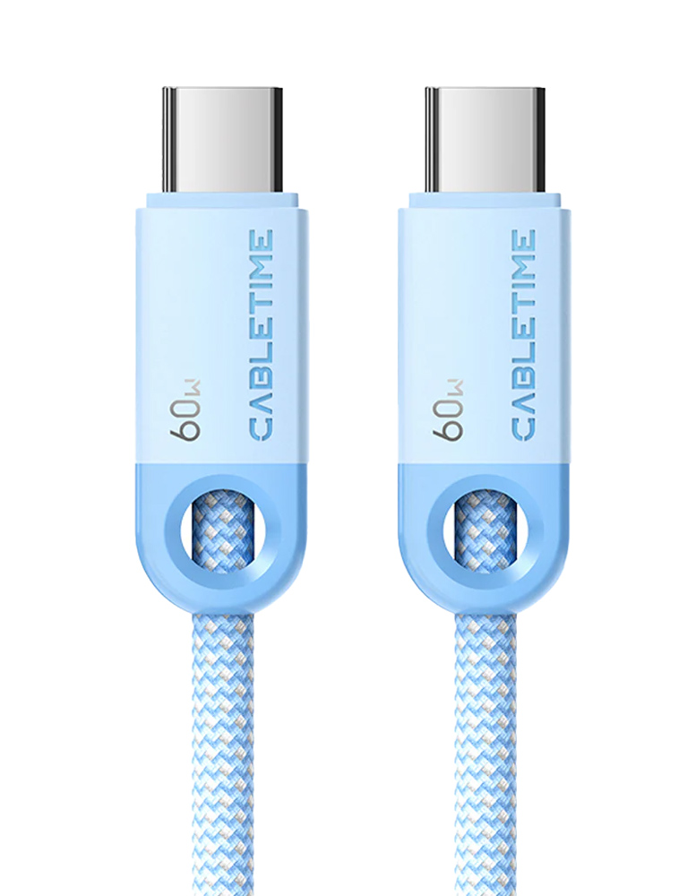 CT-CM60-PBL1.jpg CABLETIME καλώδιο USB-C CT-CM60-PBL, 60W PD, 480Mbps, 1m, μπλε