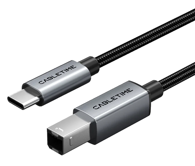 CT-CMBM1-AG2.jpg CABLETIME καλώδιο USB-C σε USB Type B CT-CMBM1, 480Mbps, 2m, μαύρο