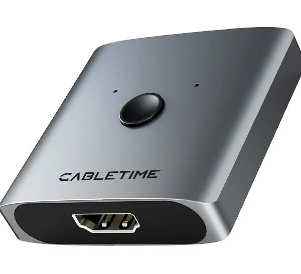 CABLETIME HDMI switch CT-HS4K-2G, 2 σε 1, 4K/60Hz, bidirectional, γκρι