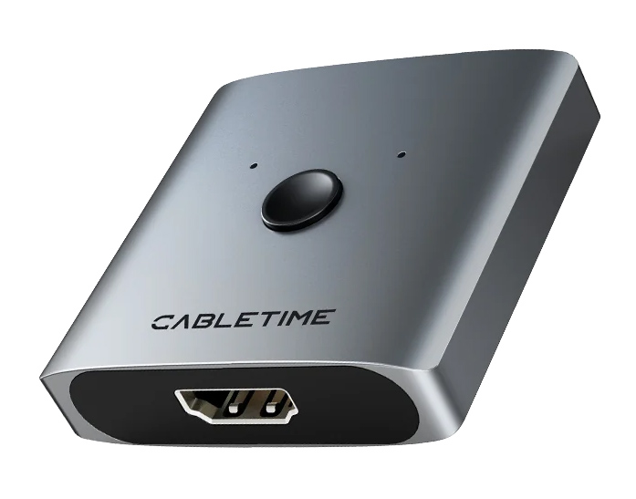 CABLETIME HDMI switch CT-HS4K-2G, 2 σε 1, 4K/60Hz, bidirectional, γκρι
