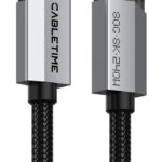 CABLETIME καλώδιο USB-C CT-USB4V2, USB4, 240W, 80Gbps, 8K/60Hz, 1m, μαύρο