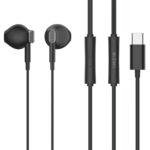 CELEBRAT earphones με μικρόφωνο D12, USB-C σύνδεση, Φ14.2mm, 1.2m, μαύρα