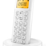 PHILIPS ασύρματο τηλέφωνο D1601W-34, με ελληνικό μενού, λευκό