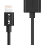 PHILIPS καλώδιο USB σε Lightning DLC3104V-00, 2.4Α, 1.2m, μαύρο