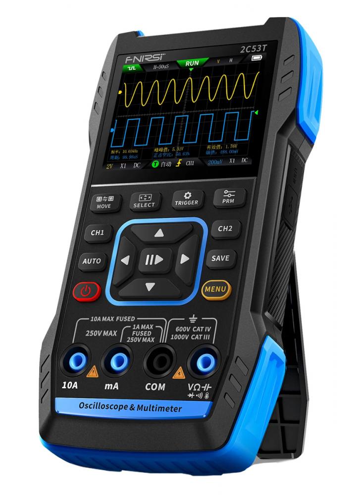 FNR-2C53T.jpg FNIRSI 3 σε 1 παλμογράφος/πολύμετρο/signal generator χειρός 2C53T, επαναφορτιζόμενο