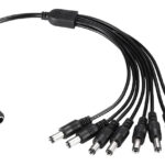 FOLKSAFE splitter DC1F8M, 1 θηλυκό σε 8 αρσενικά, 5.5x2.1mm, 4τμχ