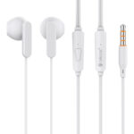 CELEBRAT earphones με μικρόφωνο G23, 3.5mm σύνδεση, Φ14mm, 1.2m, λευκά