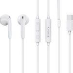 CELEBRAT earphones με μικρόφωνο G39, USB-C σύνδεση, 14mm, 1.2m, λευκά