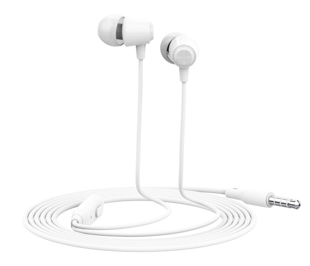 G4-WH.jpg CELEBRAT earphones με μικρόφωνο G4, 3.5mm σύνδεση, Φ10mm, 1.2m, λευκό