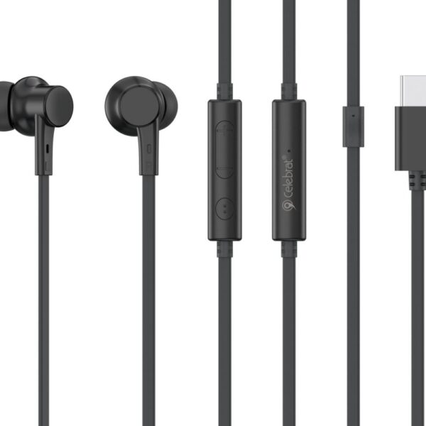 CELEBRAT earphones με μικρόφωνο G40, USB-C σύνδεση, 10mm, 1.2m, μαύρα