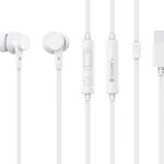 CELEBRAT earphones με μικρόφωνο G40, USB-C σύνδεση, 10mm, 1.2m, λευκά