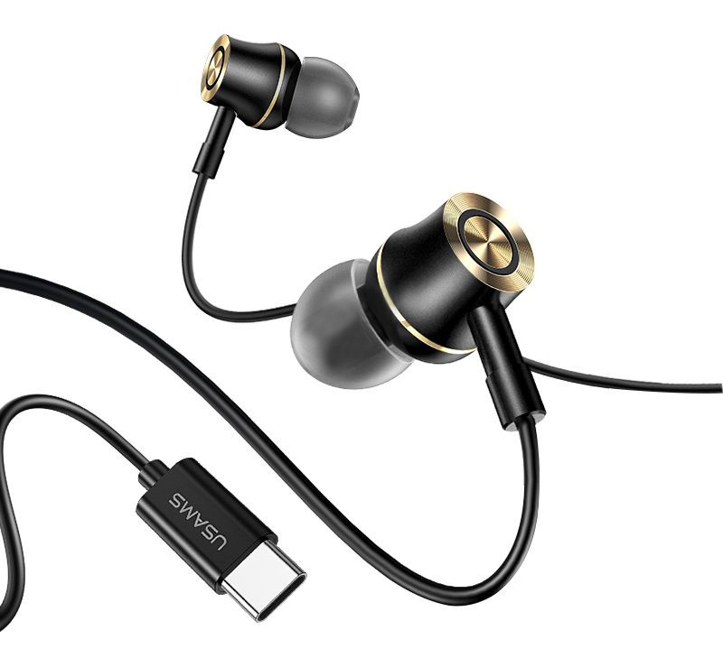 HSEP4301.jpg USAMS earphones με μικρόφωνο US-SJ482, USB-C σύνδεση, Φ10mm, 1.2m, μαύρα