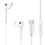 USAMS earphones με μικρόφωνο SJ771, USB-C σύνδεση, 1.2m, λευκά