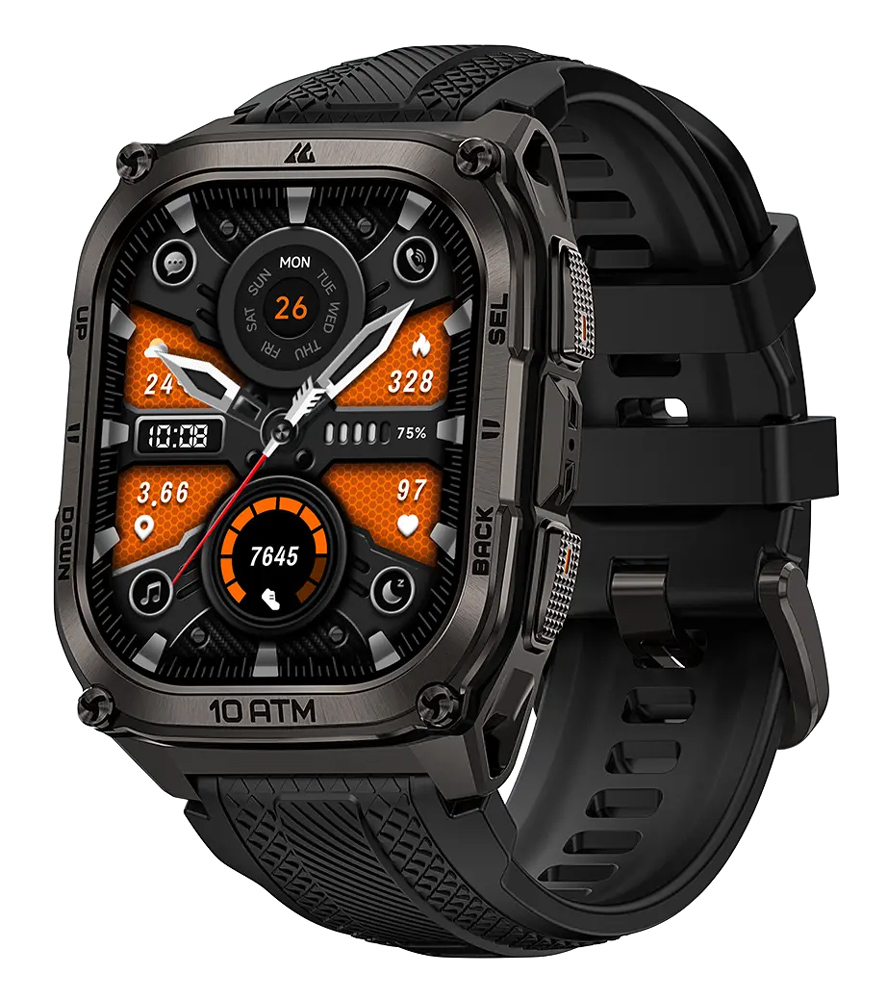 KOS-TANKM4-BK.jpg KOSPET smartwatch TANK M4, heart rate, 1.96" AMOLED, GPS, 10 ATM & IP69K, μαύρο
