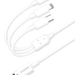 KAKUSIGA καλώδιο USB σε USB-C/Lightning/Micro USB KSC-1021, 5A, 1.2m, λευκό