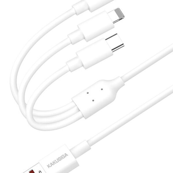 KAKUSIGA καλώδιο USB σε USB-C/Lightning/Micro USB KSC-1021, 5A, 1.2m, λευκό