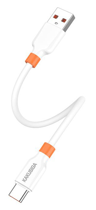 KSC-1024-C-WH.jpg KAKUSIGA καλώδιο USB-C σε USB KSC-1024, σιλικόνης, 5A, 480Mbps, 0.25m, λευκό