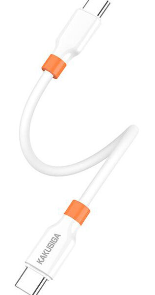 KAKUSIGA καλώδιο USB-C KSC-1024, σιλικόνης, 100W, 480Mbps, 0.25m, λευκό