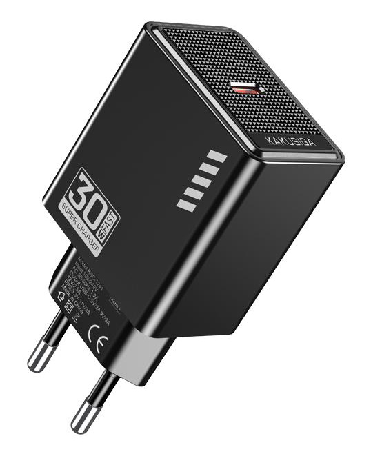 KSC-1241-BK.jpg KAKUSIGA φορτιστής τοίχου KSC-1241, USB-C, 30W, μαύρος